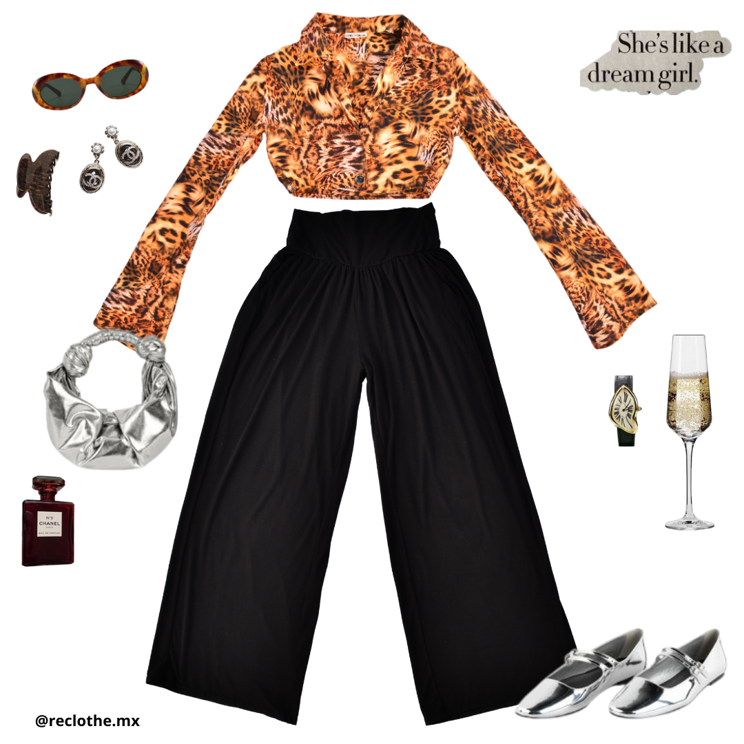 Blazer crop animal print