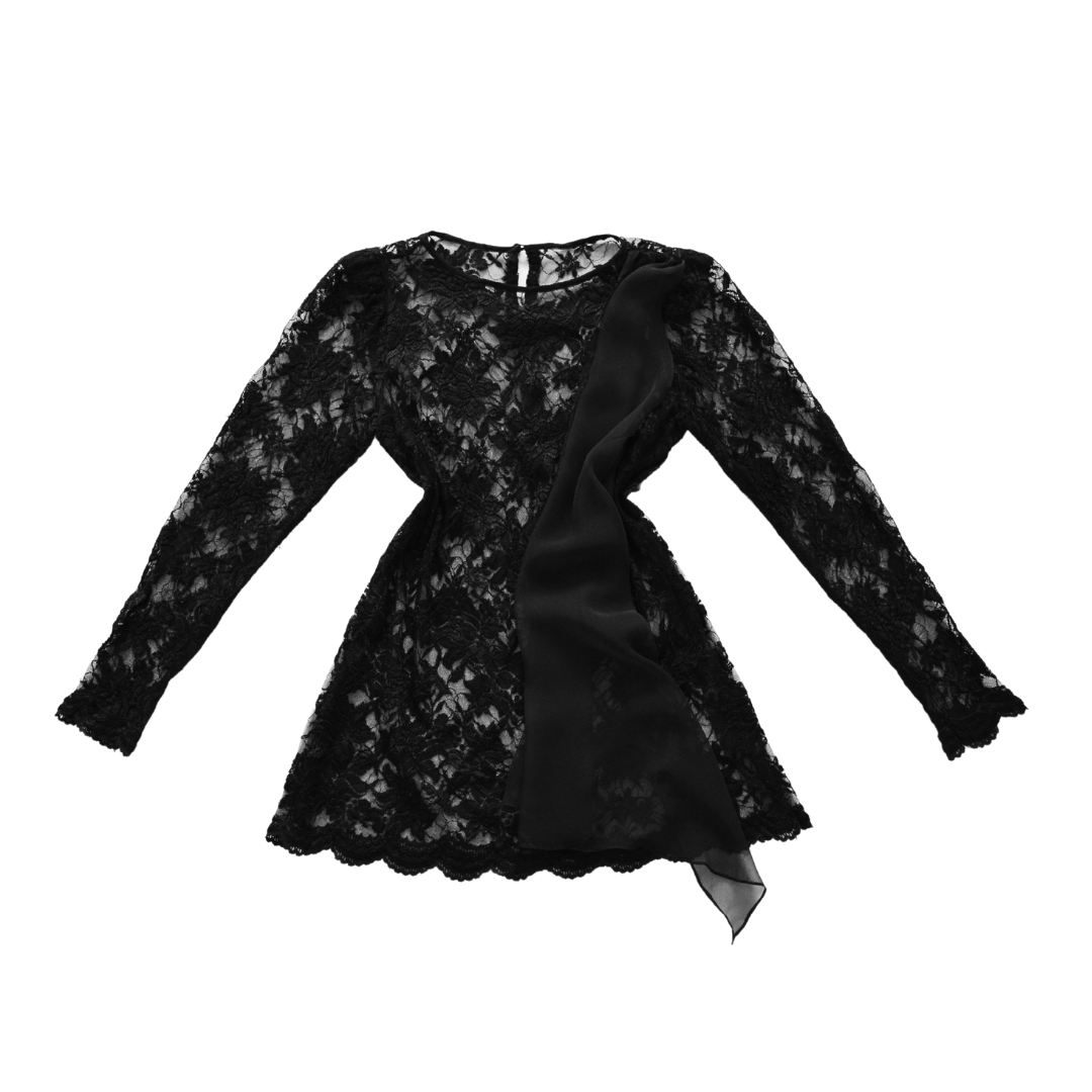 Vestido negro de encaje