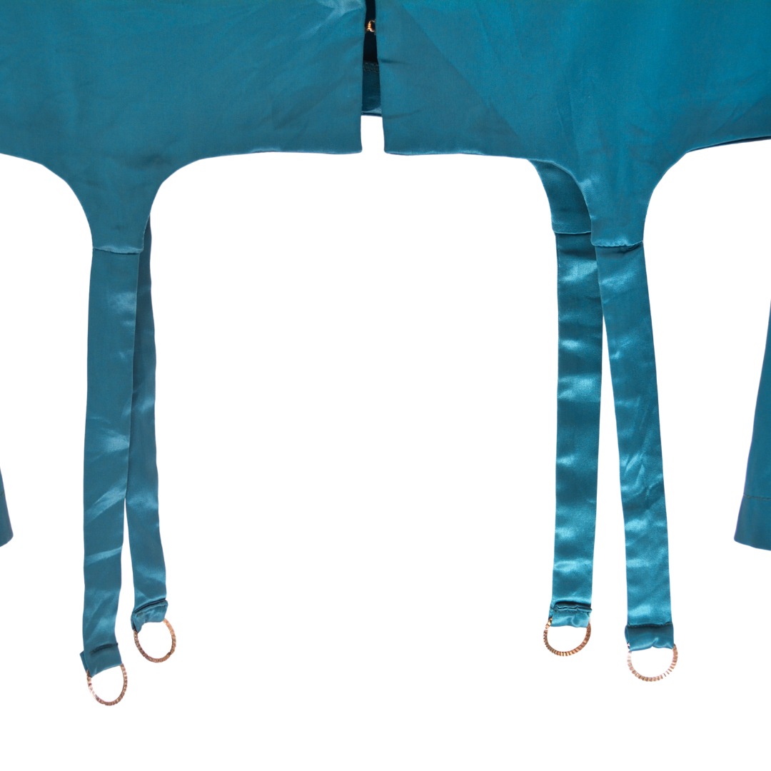 Blusa azul satinada