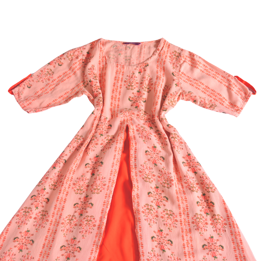 Vestido melón campestre floreado