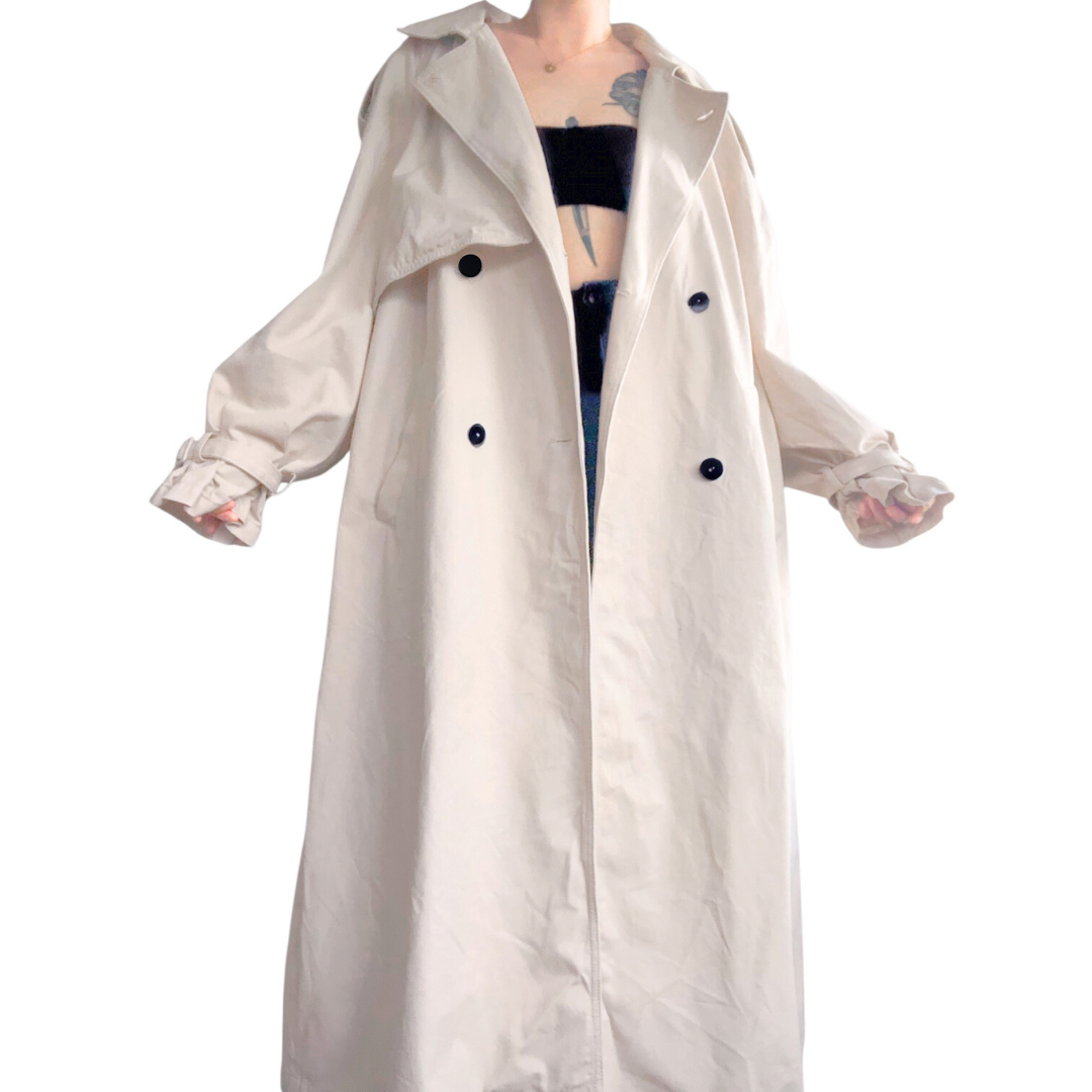 Gabardina beige larga