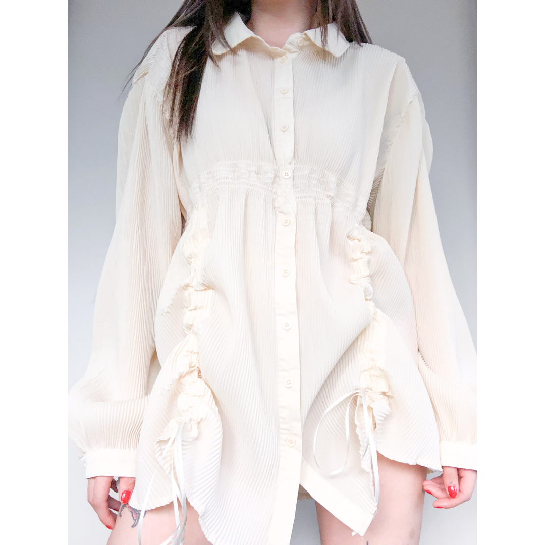 Blusa plisada upcycling