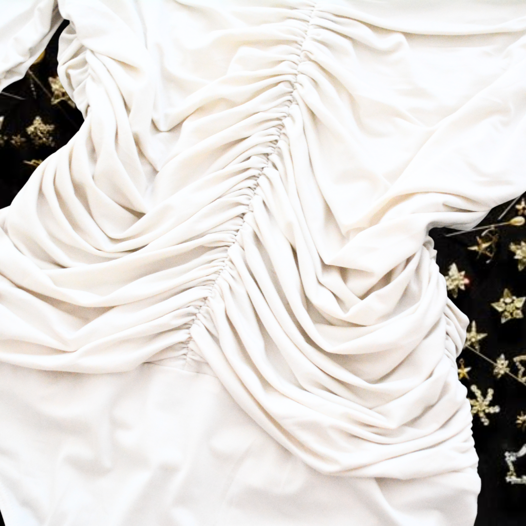 Bodysuit beige drappeado