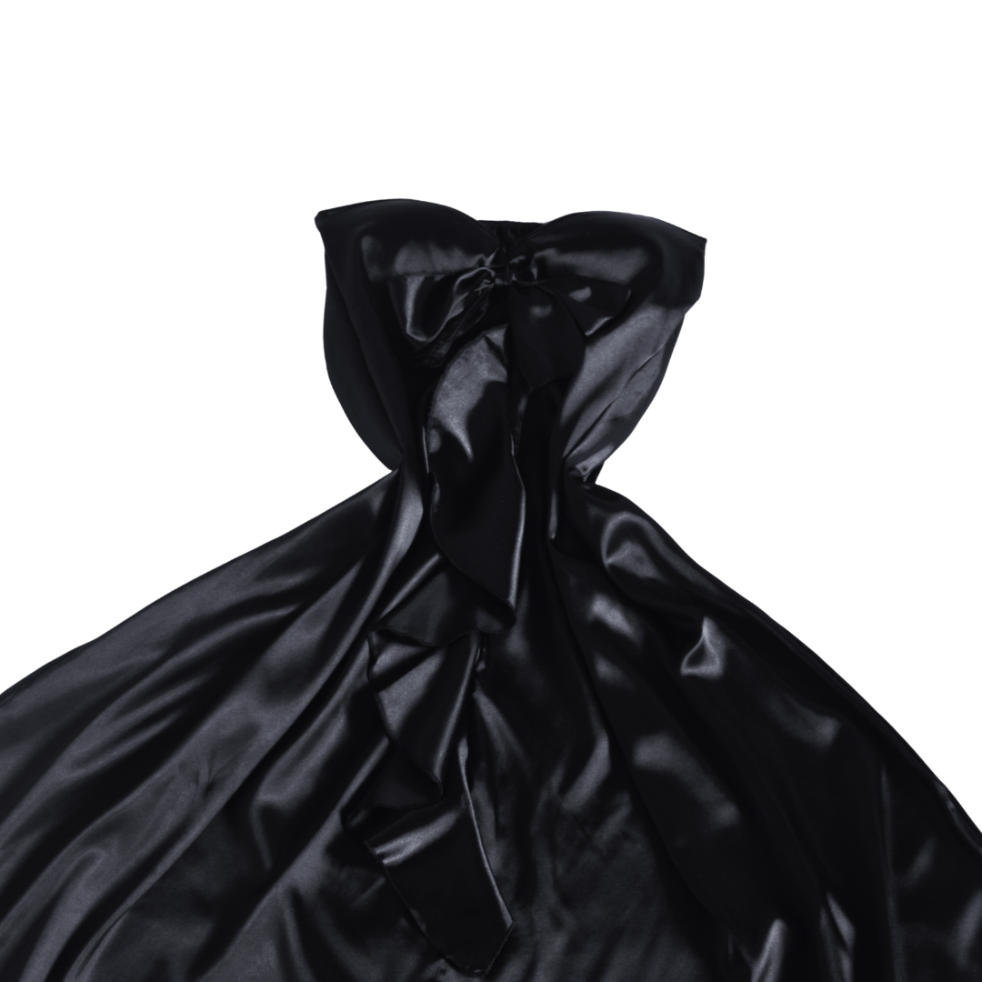 Vestido negro satinado