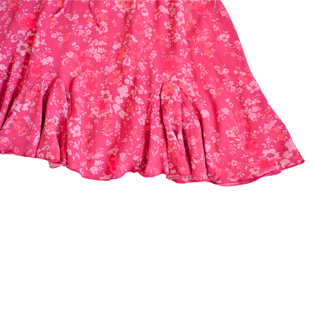 Falda rosa floral