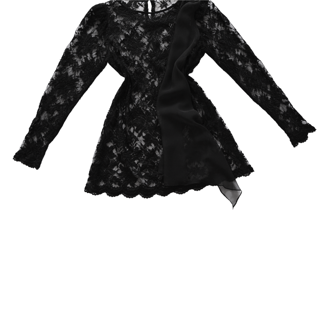 Vestido negro de encaje
