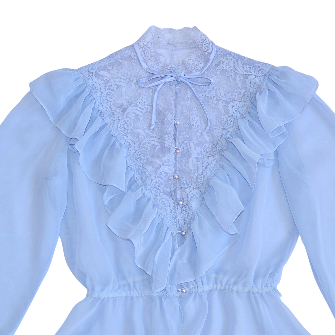 Blusa azul cielo de gasa