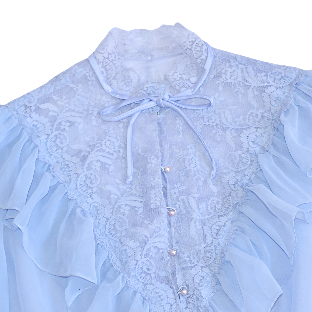 Blusa azul cielo de gasa