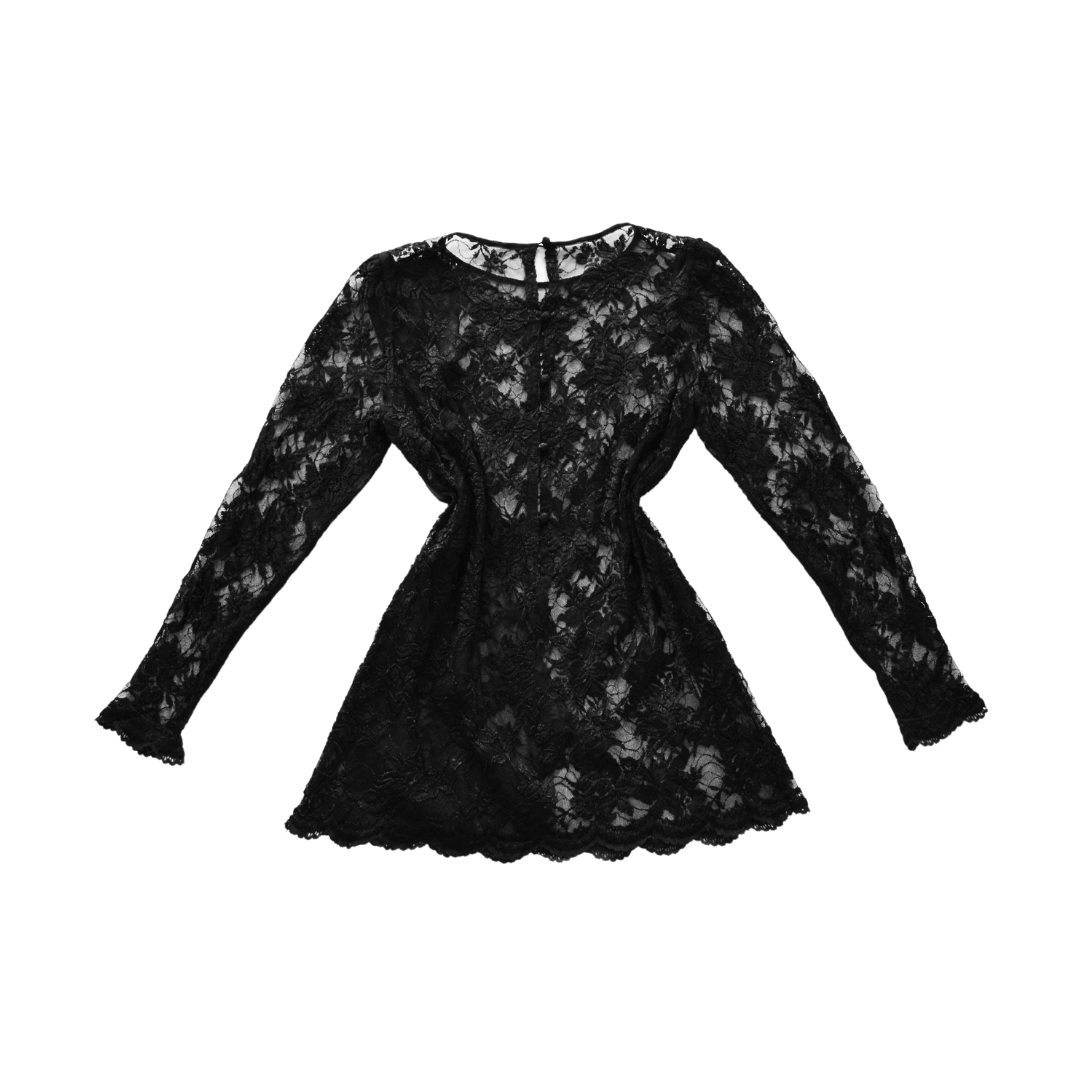 Vestido negro de encaje