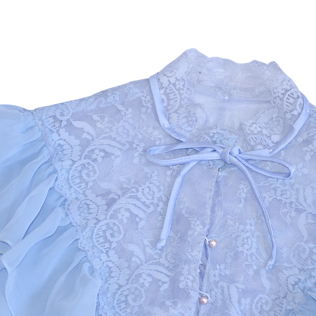 Blusa azul cielo de gasa