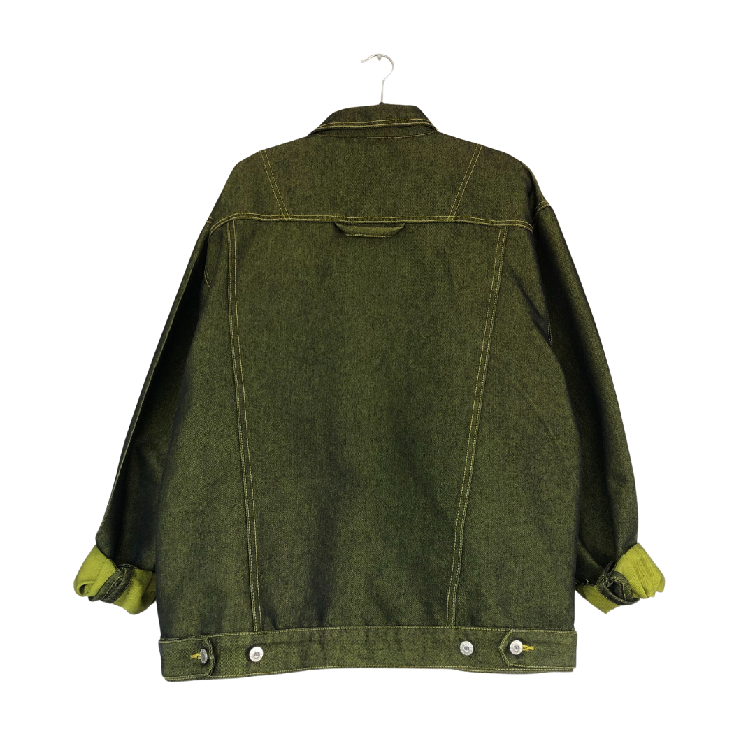Chamarra vintage denim verde metálico