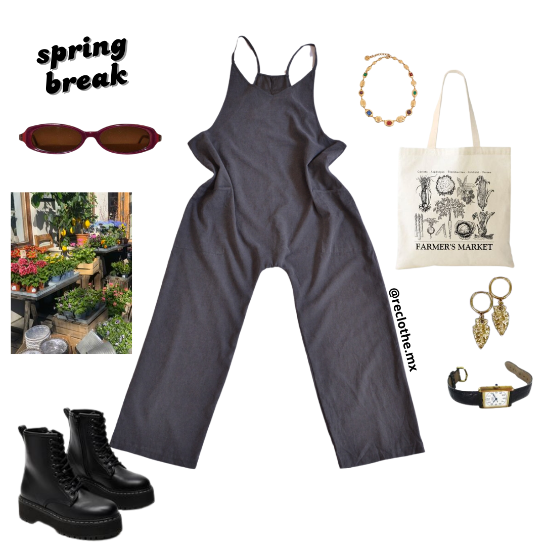 Overol gris con bolsas