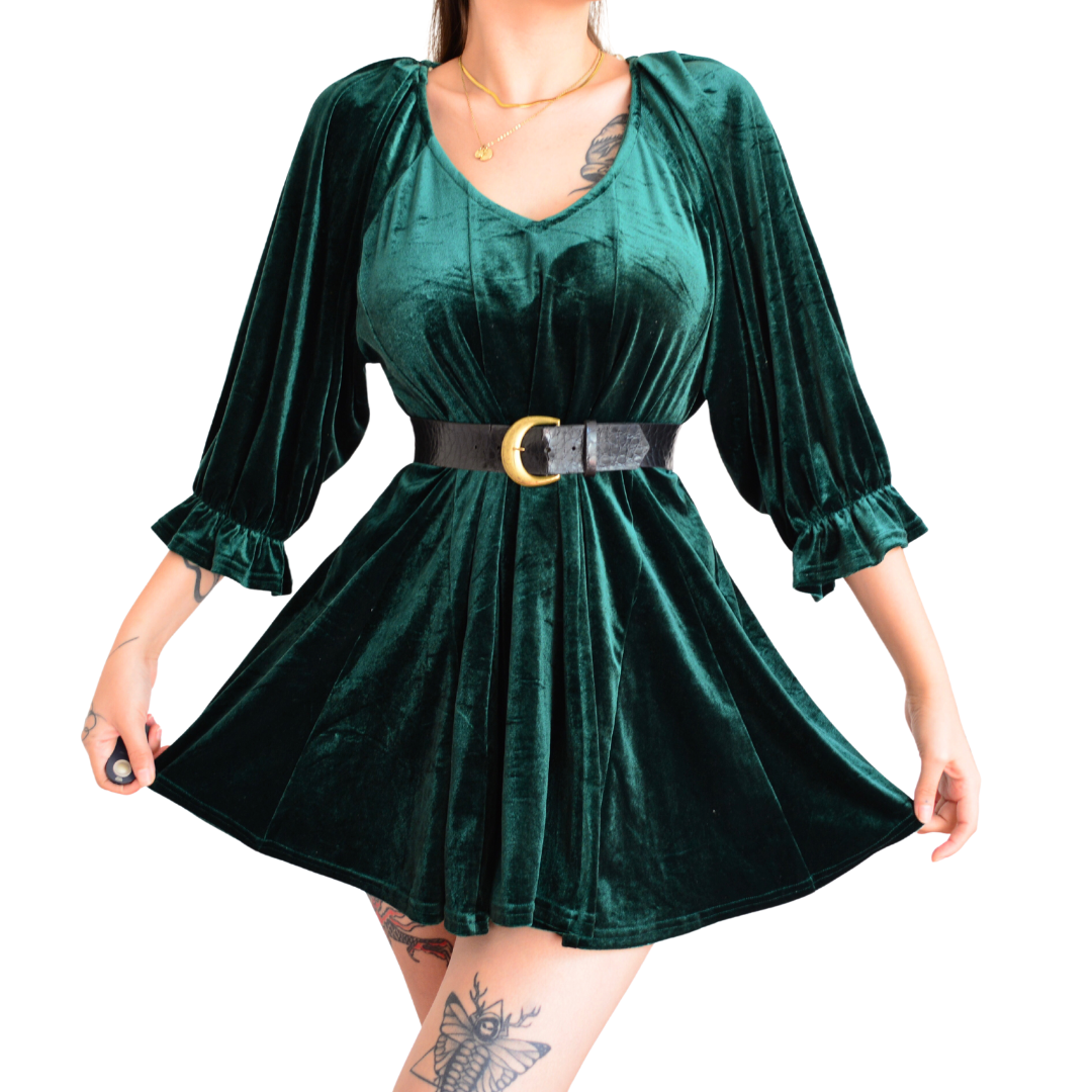 Vestido verde de terciopelo