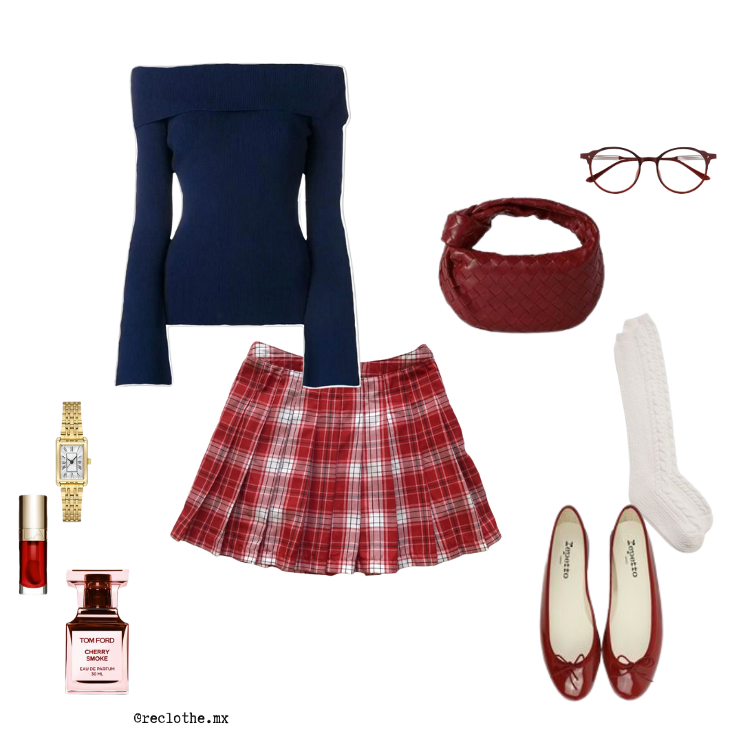 Miniskirt tableada roja