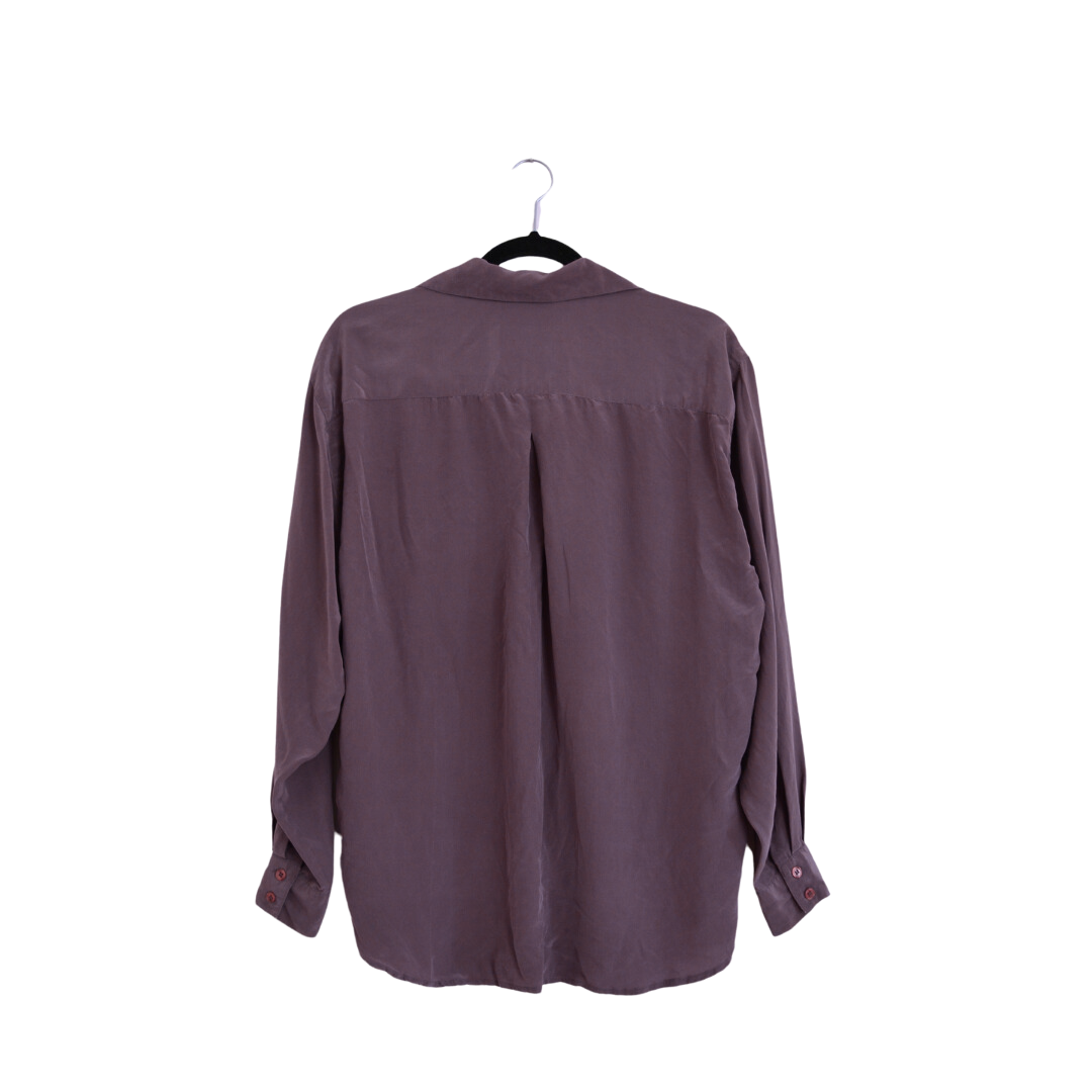 Camisa de seda morado pálido