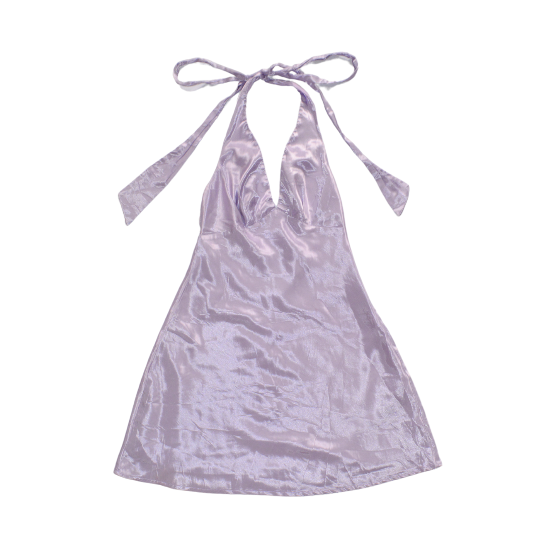 Vestido lila satinado
