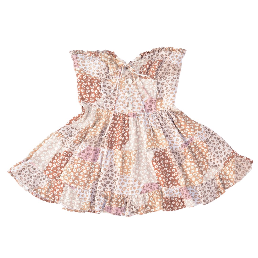 Vestido pathwork floral