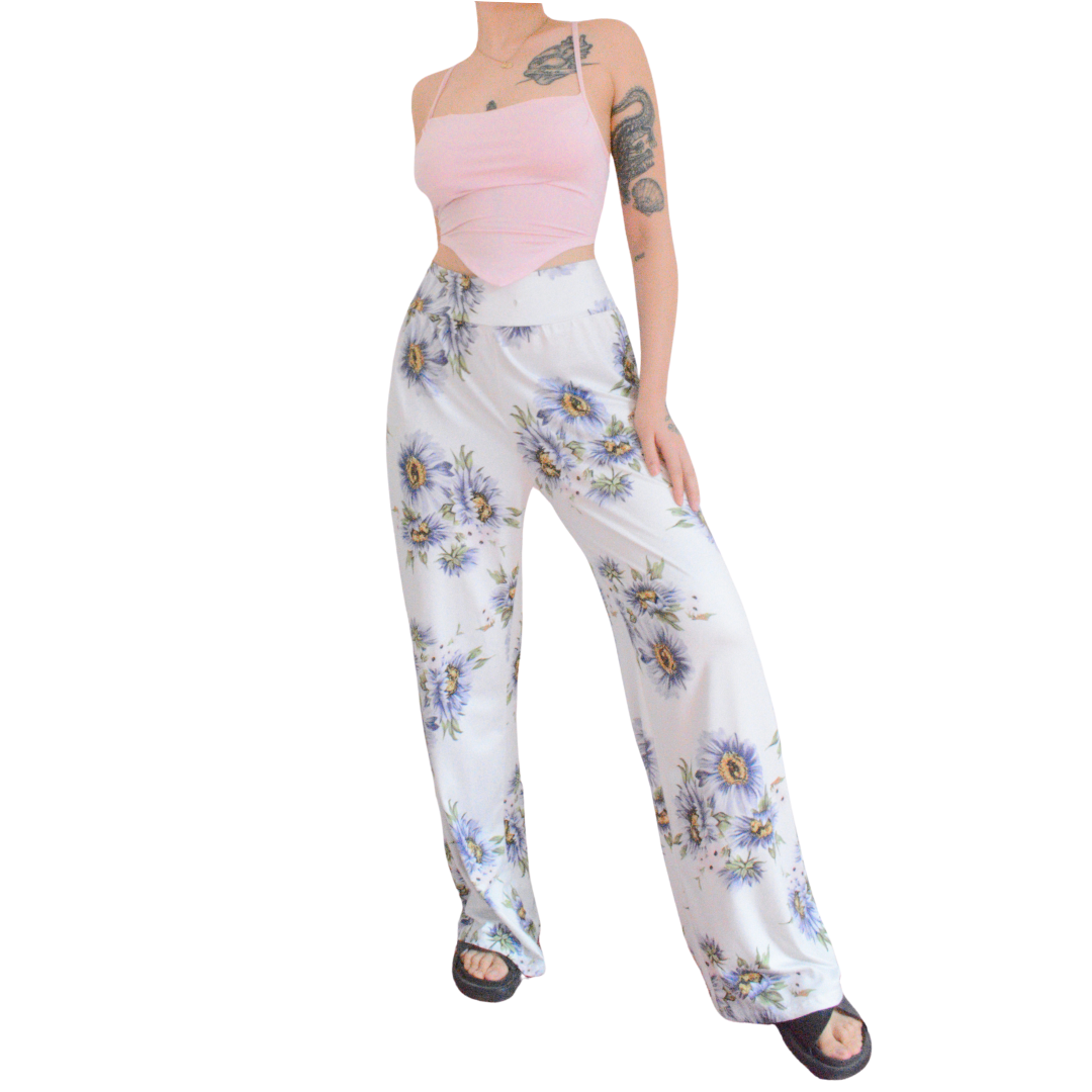 Pantalón blanco con flores