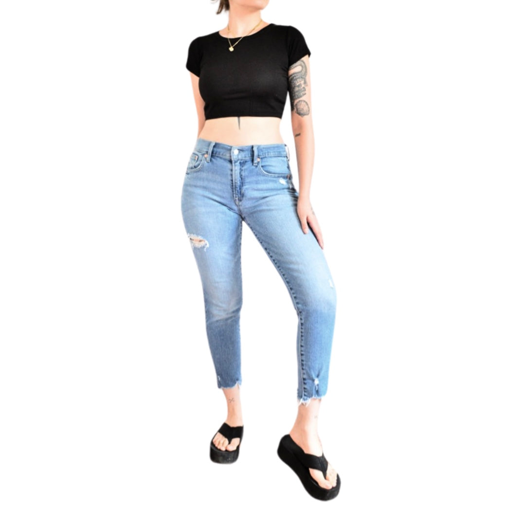 Jeans denim Gap tiro alto