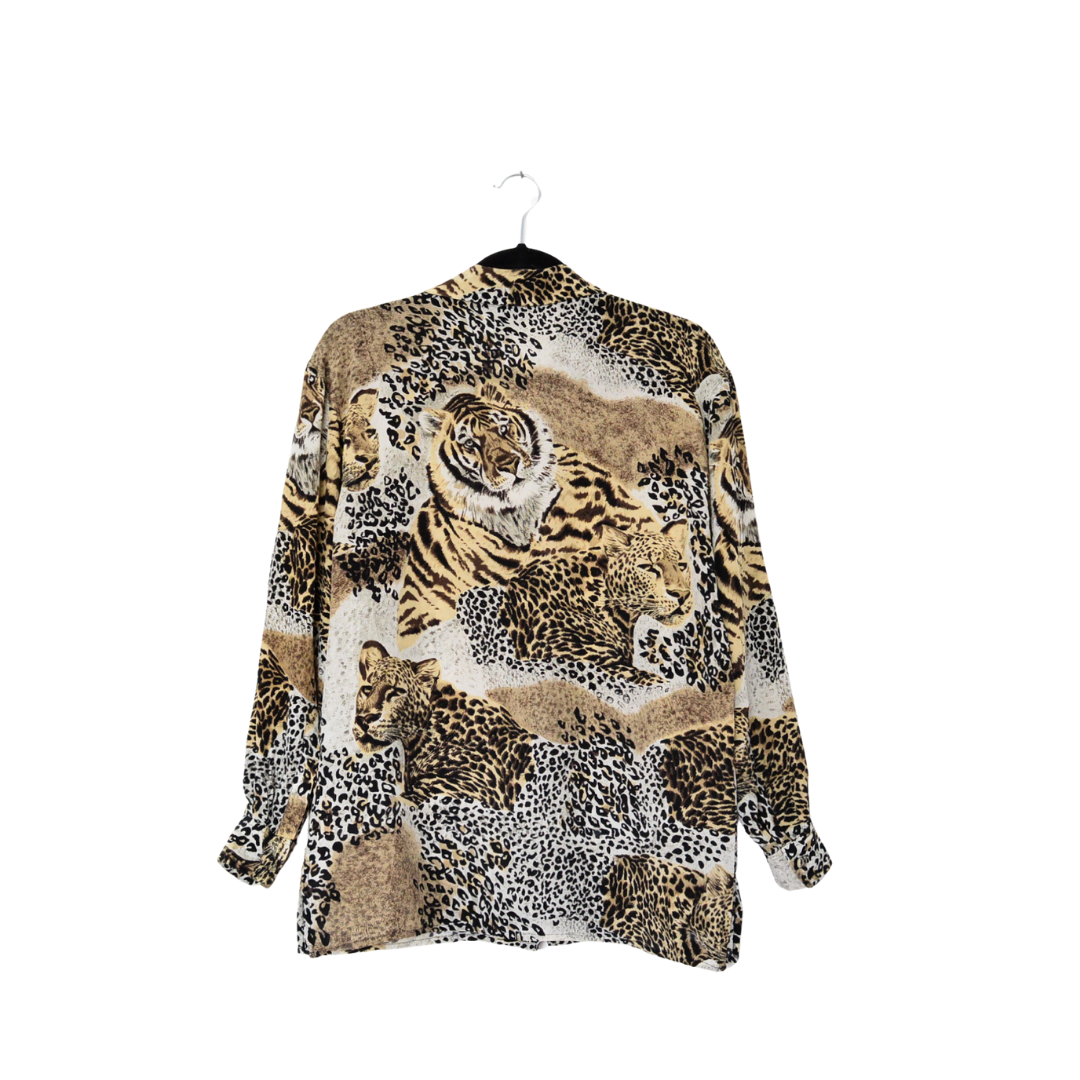 Blusa animal print de seda