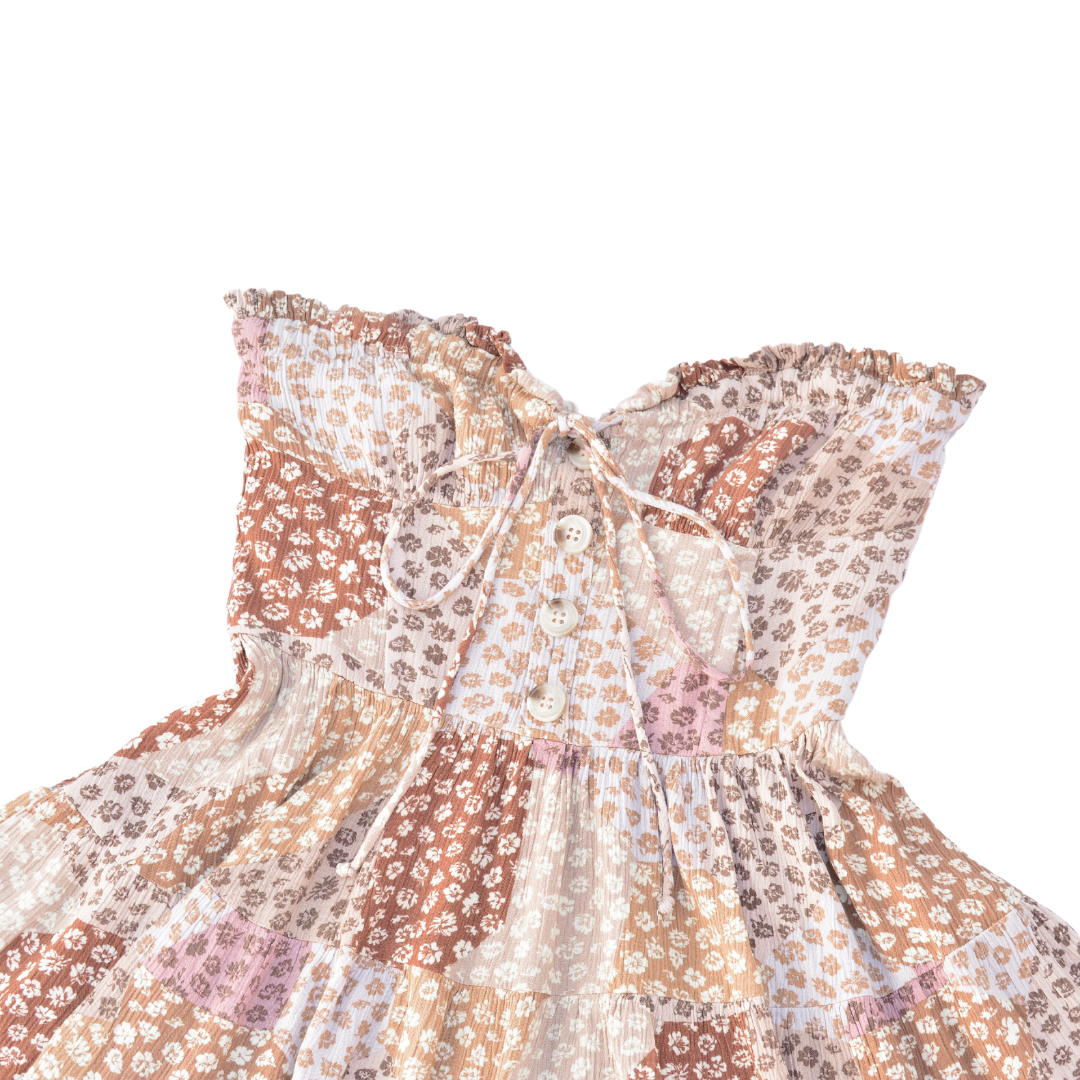 Vestido pathwork floral