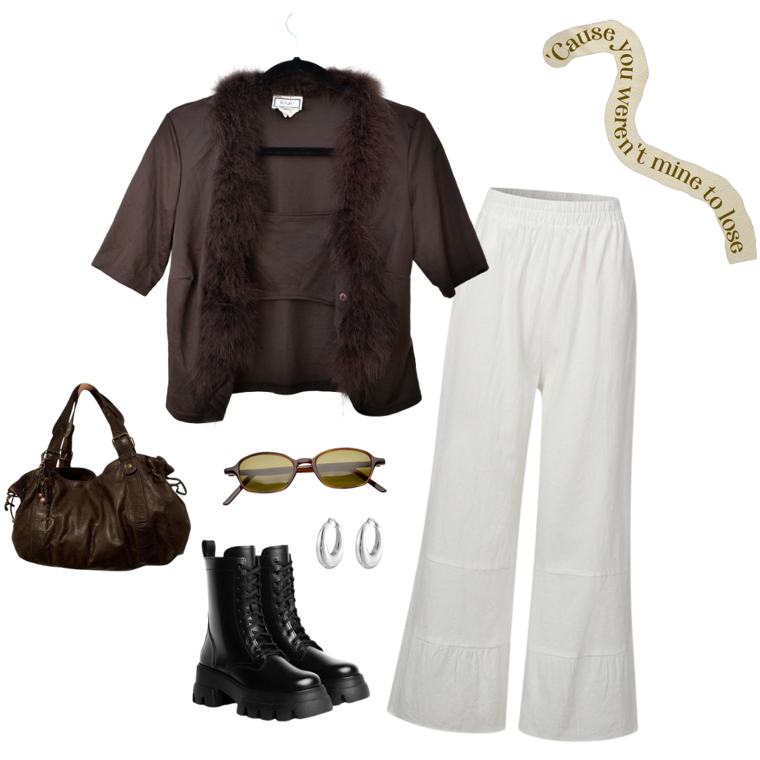 Cardigan con top café