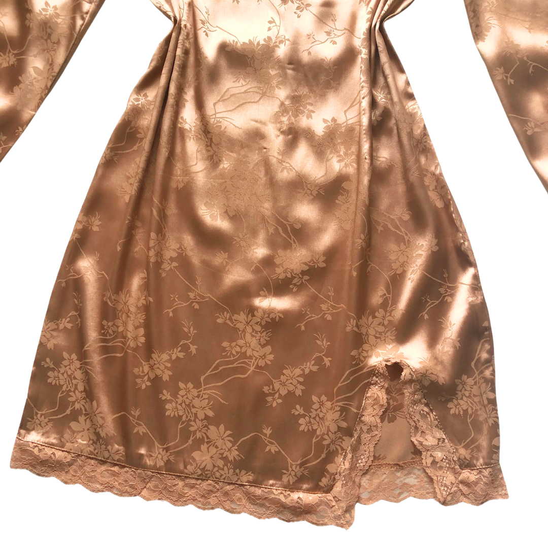 Vestido satinado café