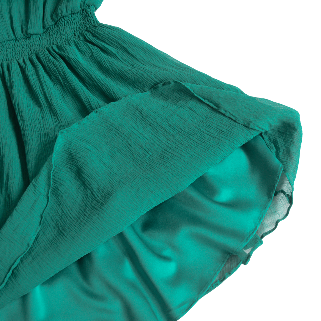 Vestido de seda verde