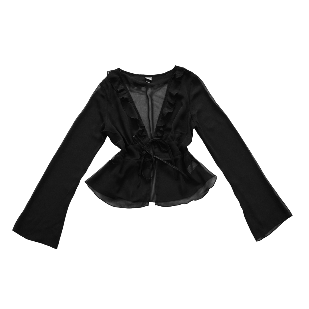 Blusa negra de gasa