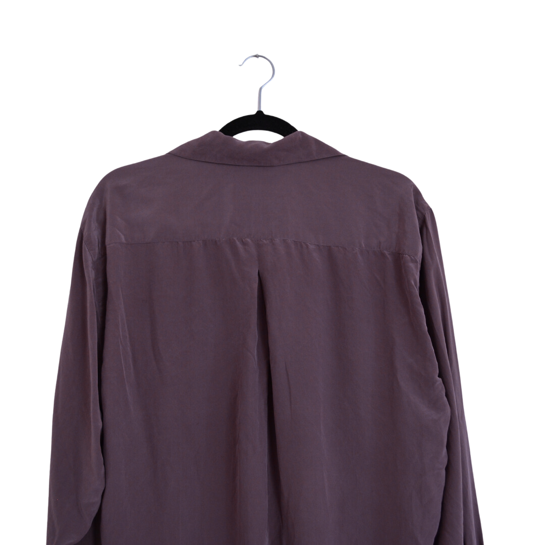 Camisa de seda morado pálido