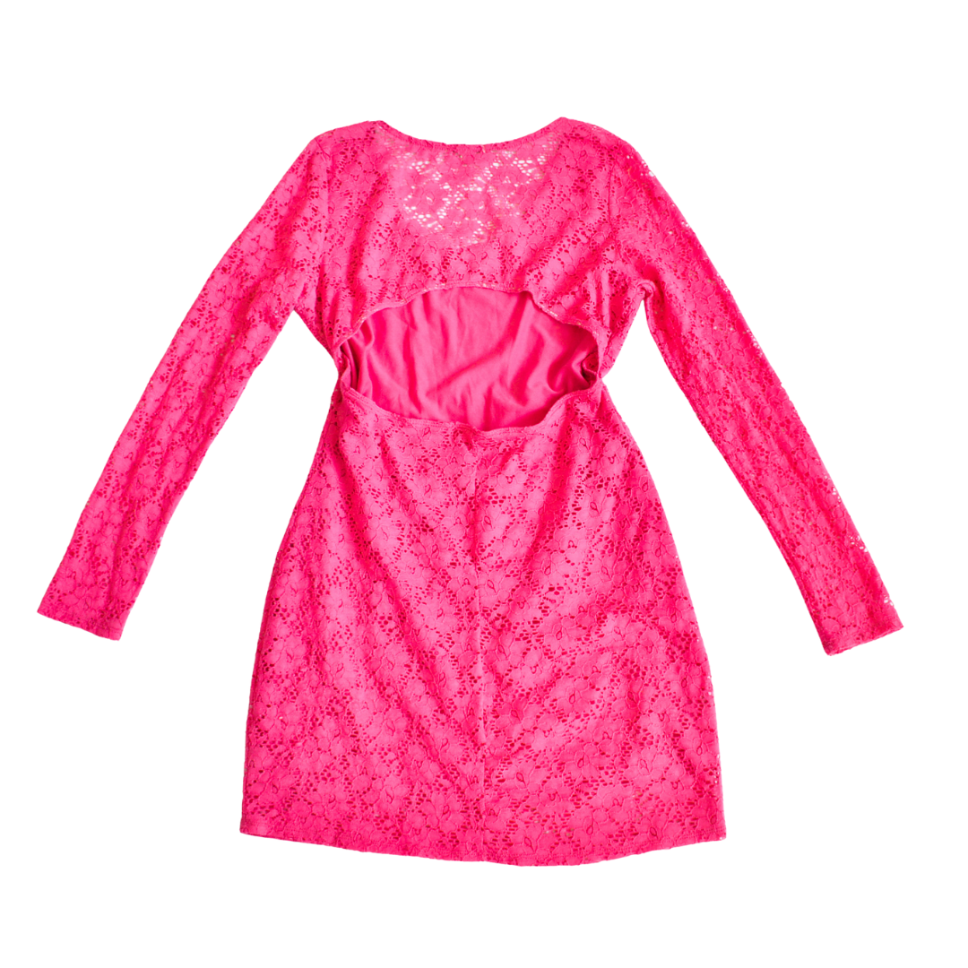 Vestido rosa de encaje