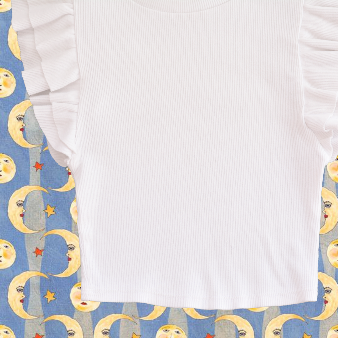 Top blanco con olanes