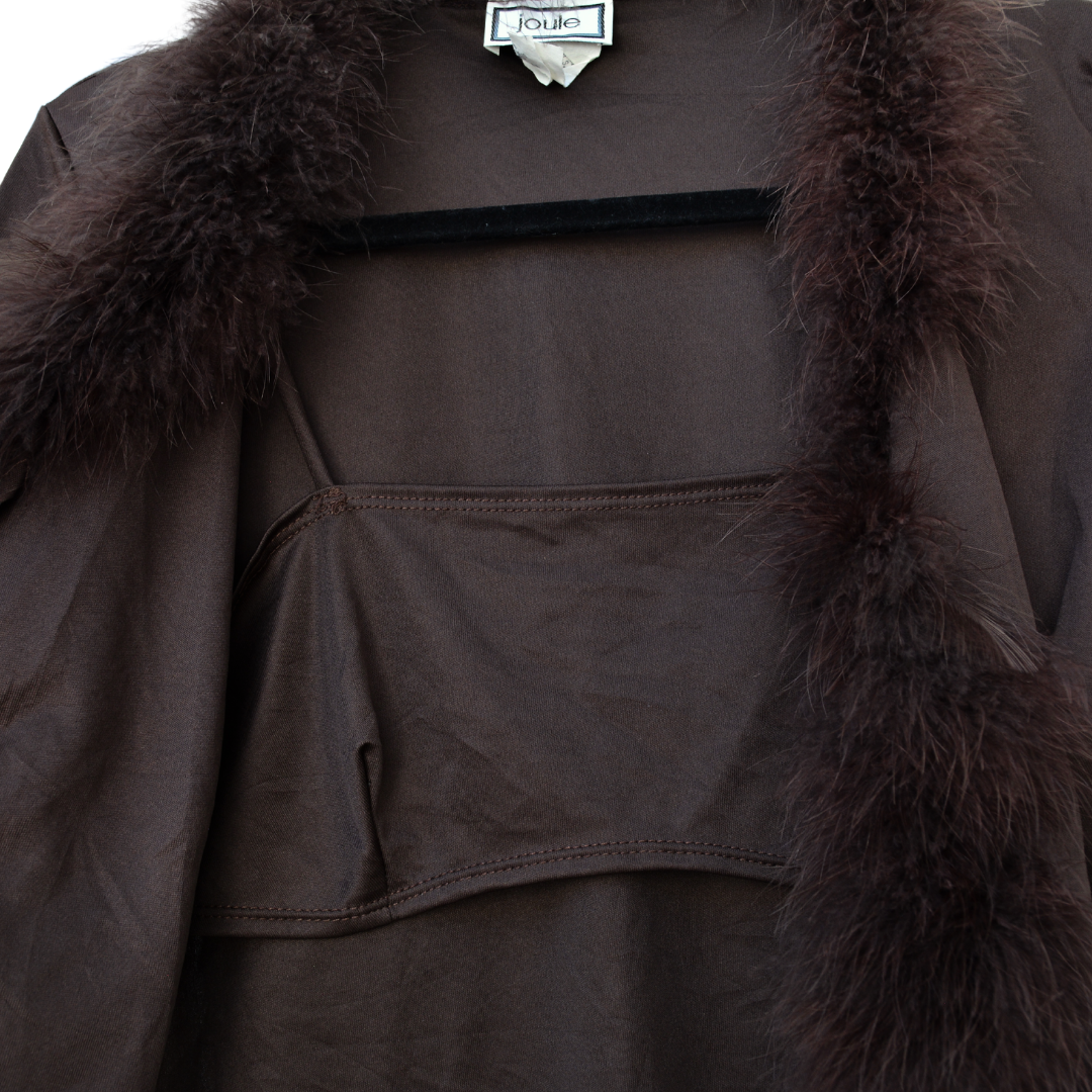 Cardigan con top café