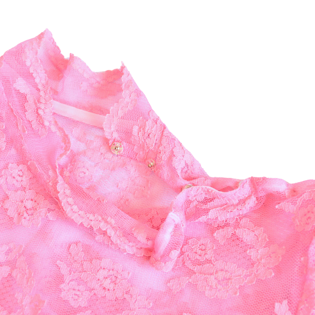 Blusa rosa de encaje