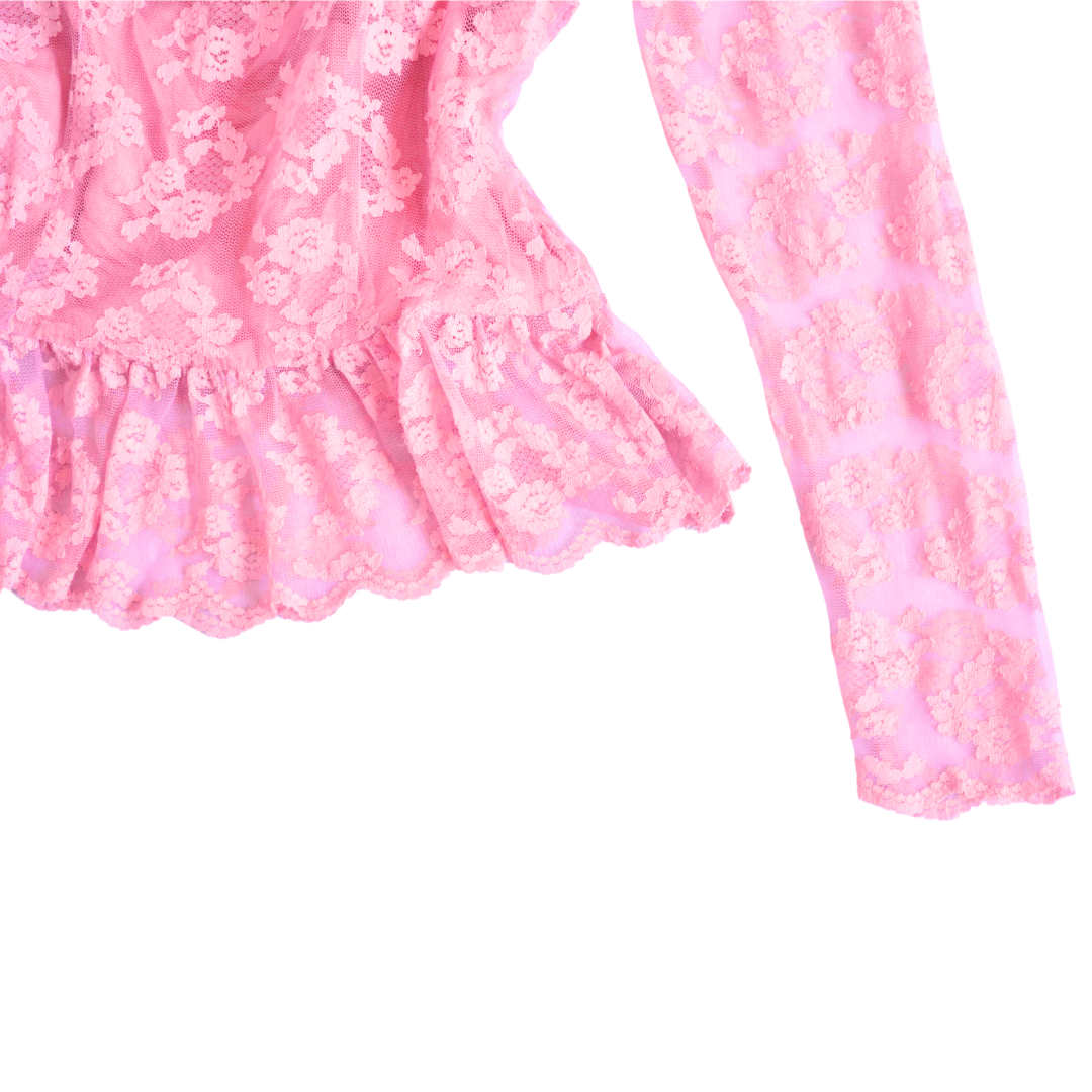Blusa rosa de encaje