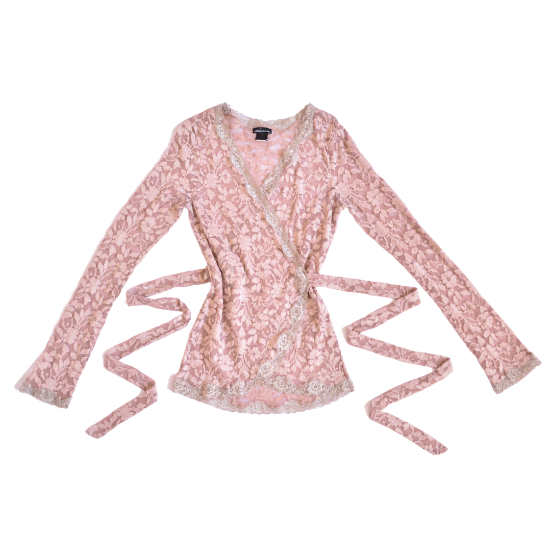 Blusa de encaje rosa