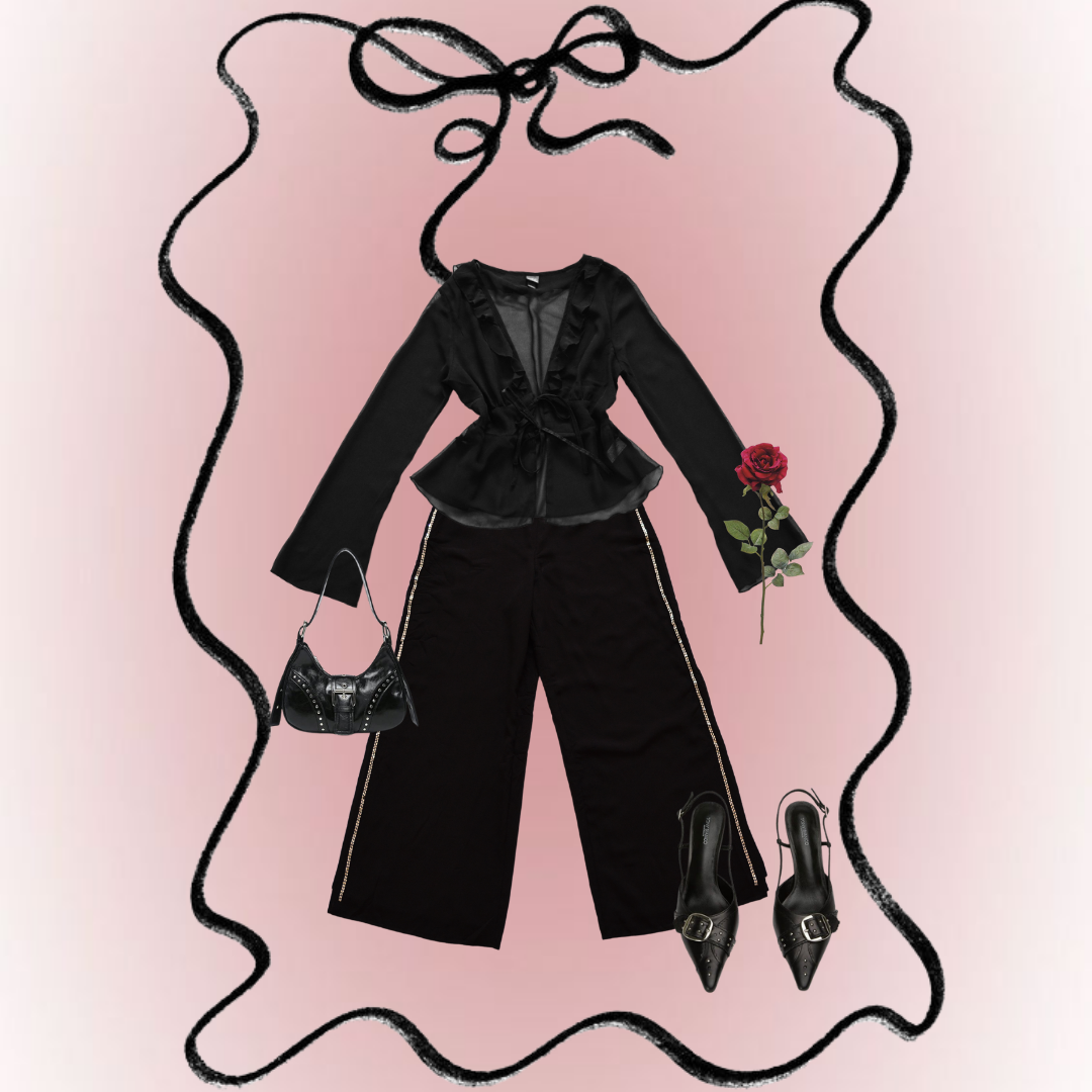 Blusa negra de gasa