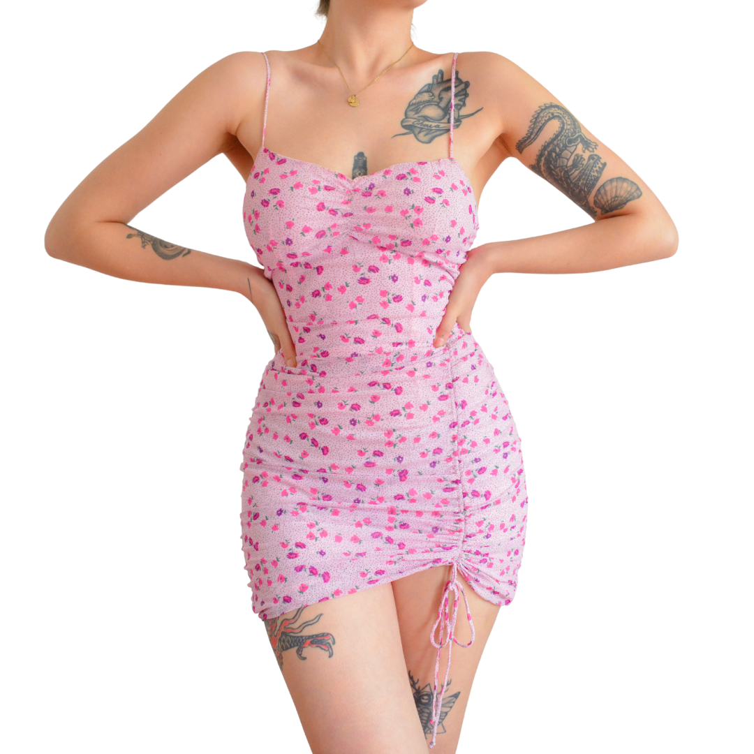 Vestido rosa floral