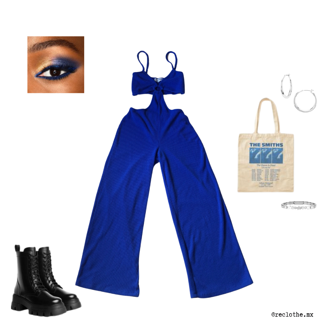 Jumpsuit azul wide leg