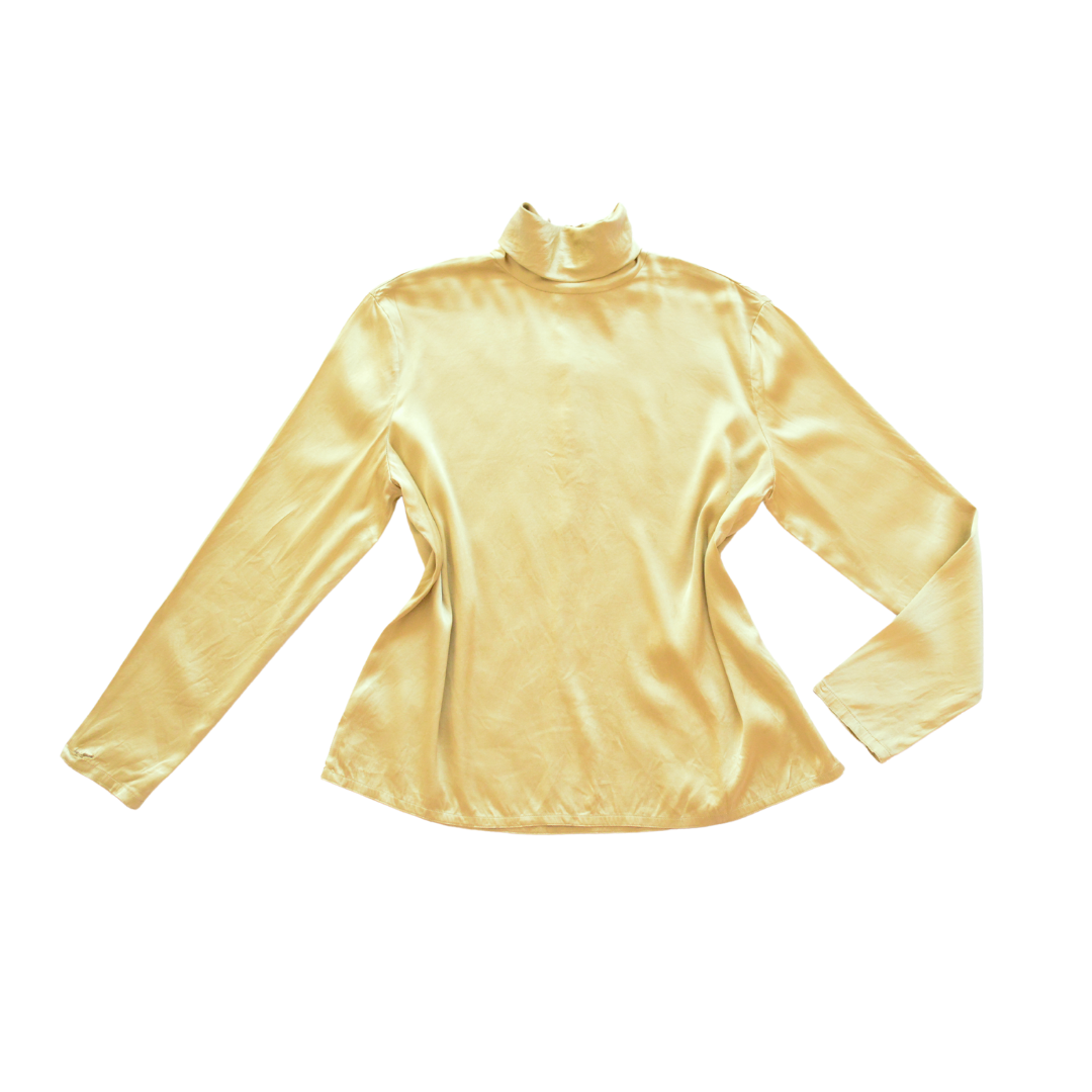 Blusa champagne de seda