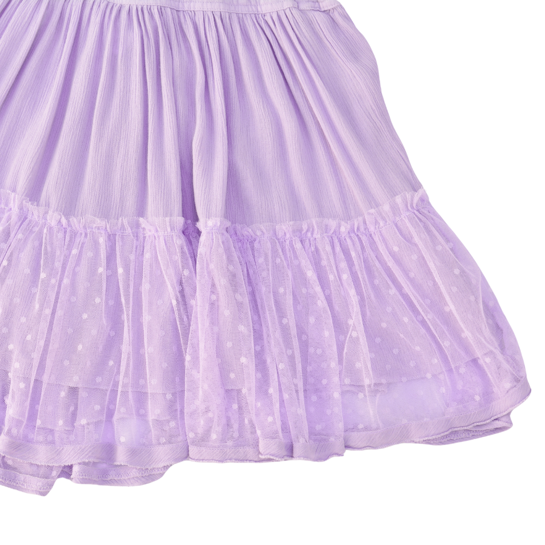 Vestido lila con escote espalda