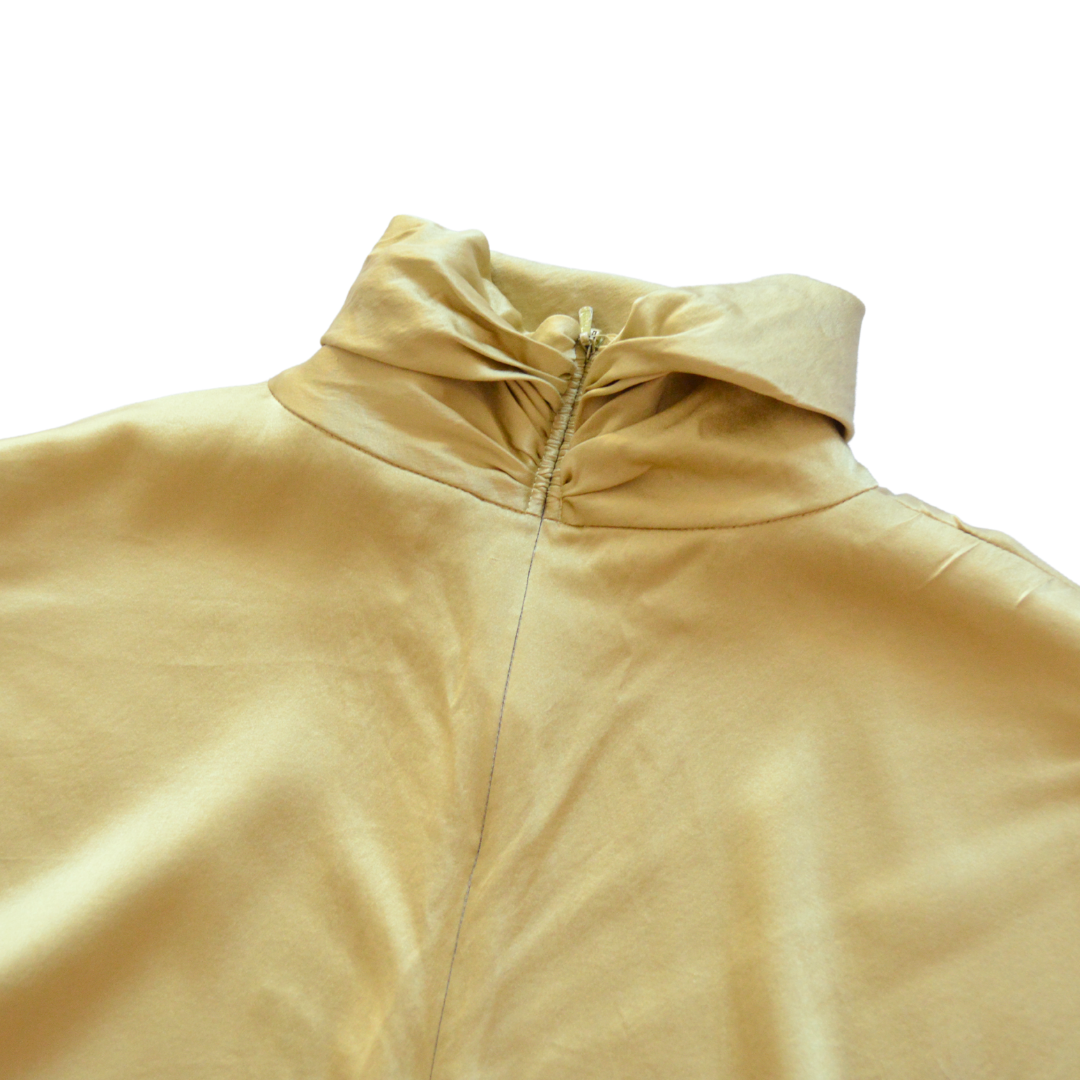 Blusa champagne de seda