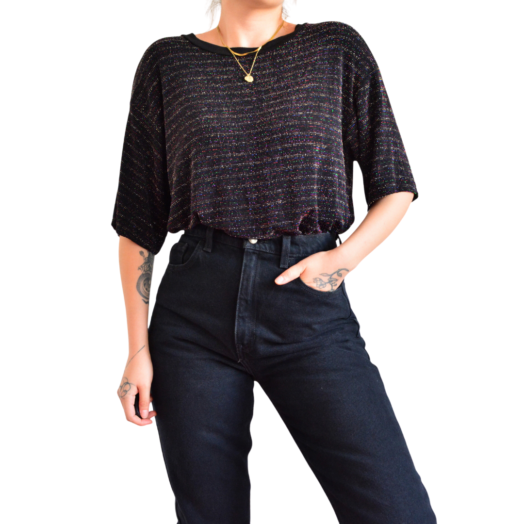 Vestido tshirt glitter de colores