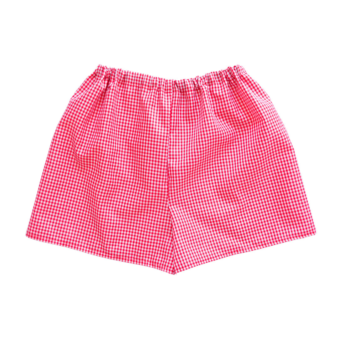 Short rojo de cuadros handmade