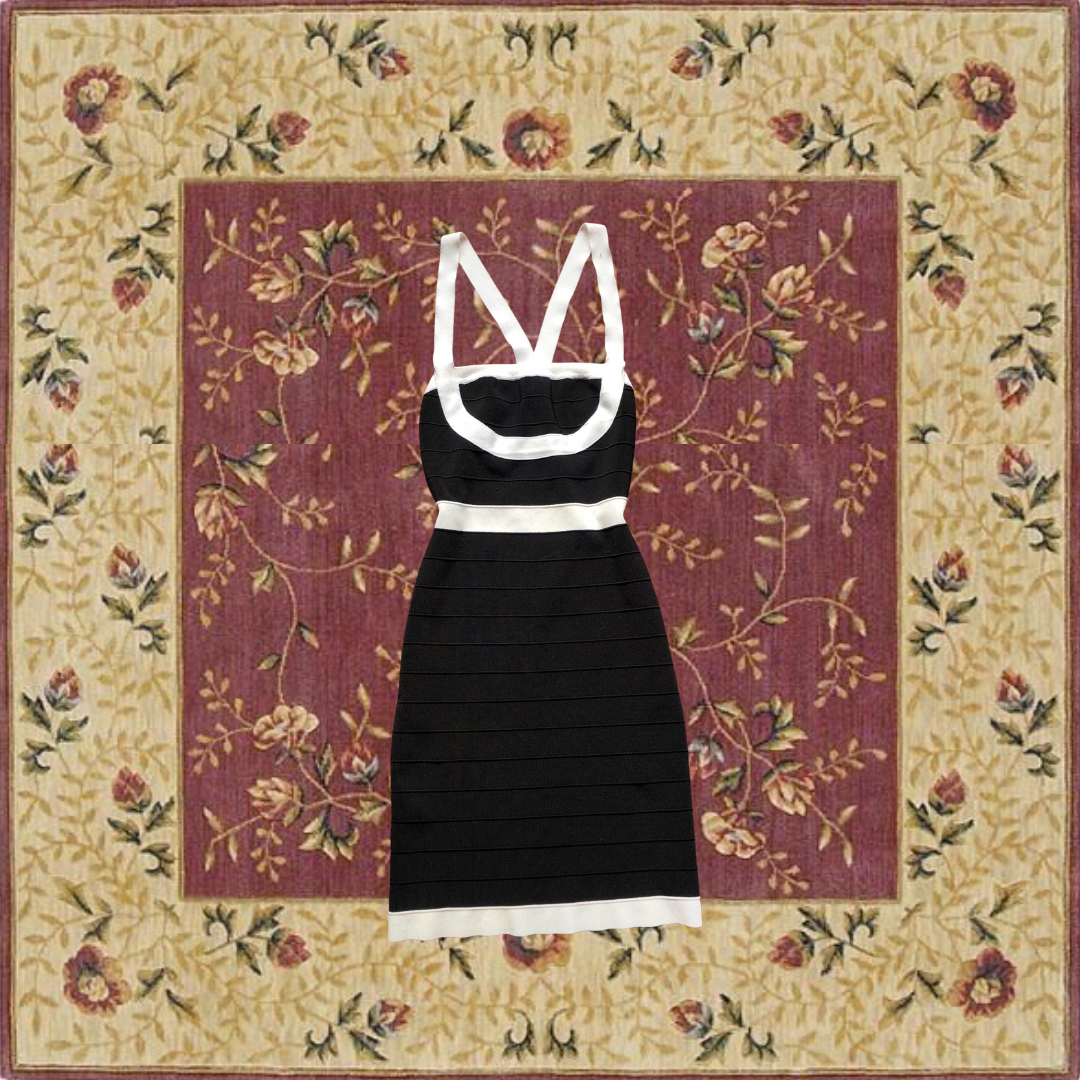 Vestido blanco con negro