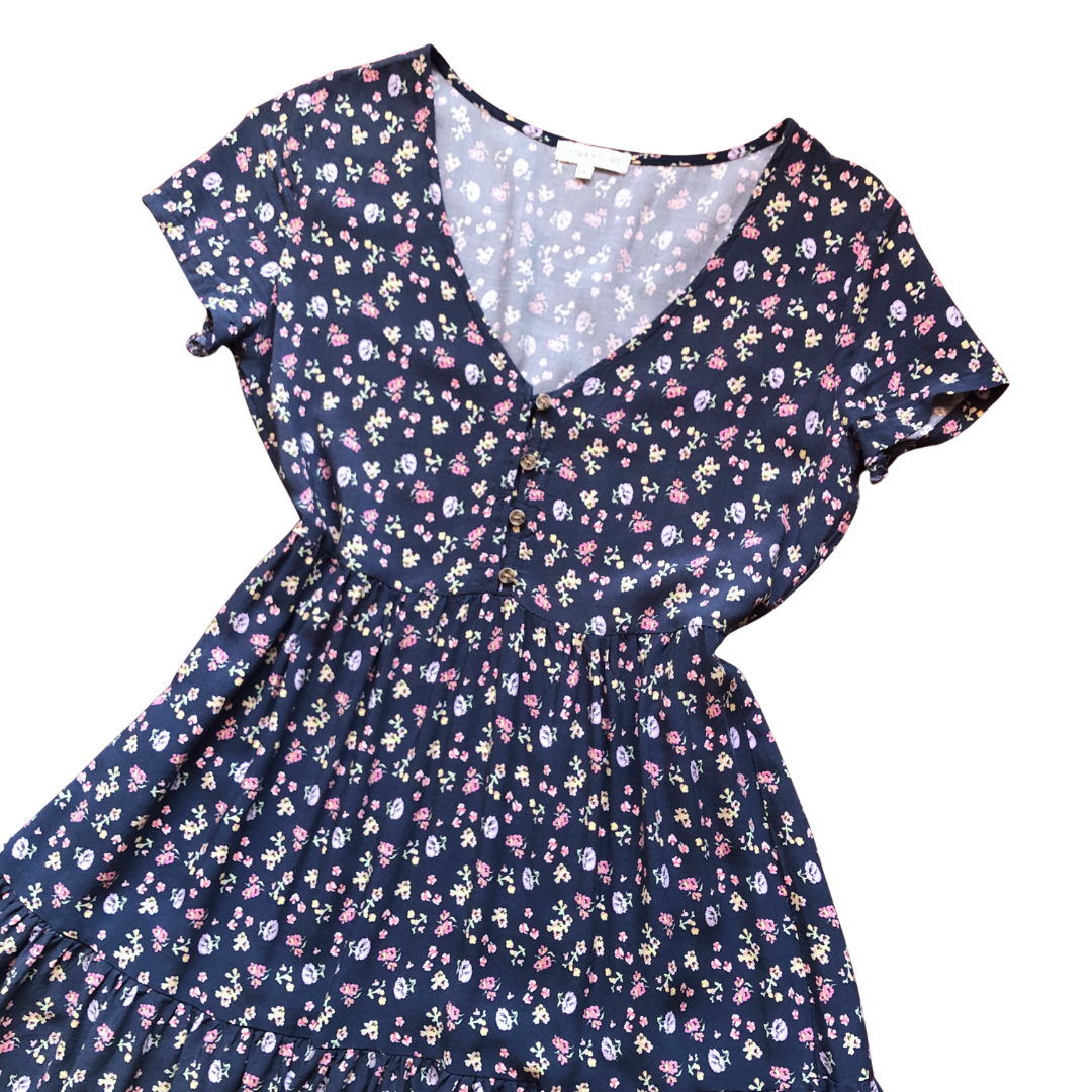 Vestido azul floral