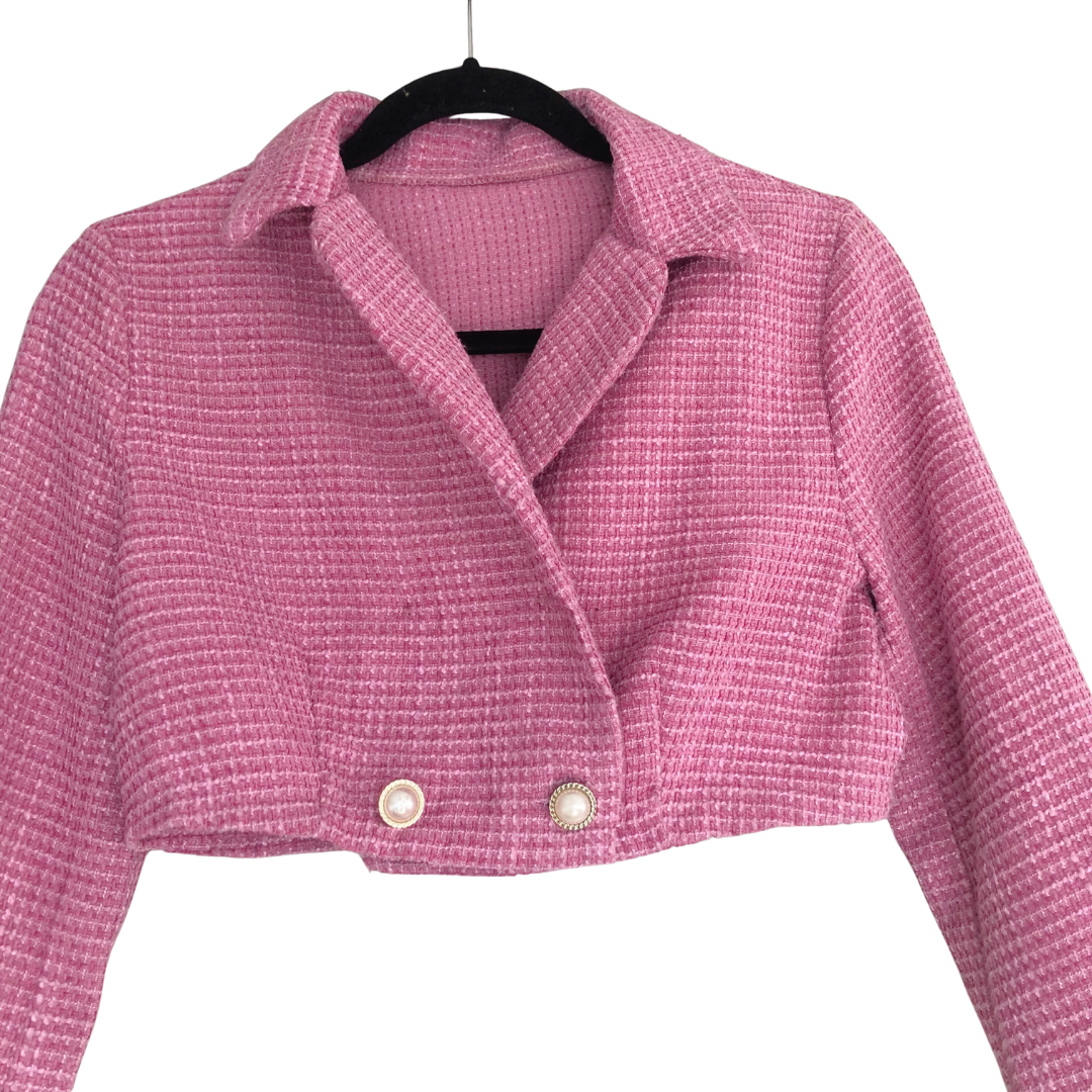 Blazer rosa 90s cropped