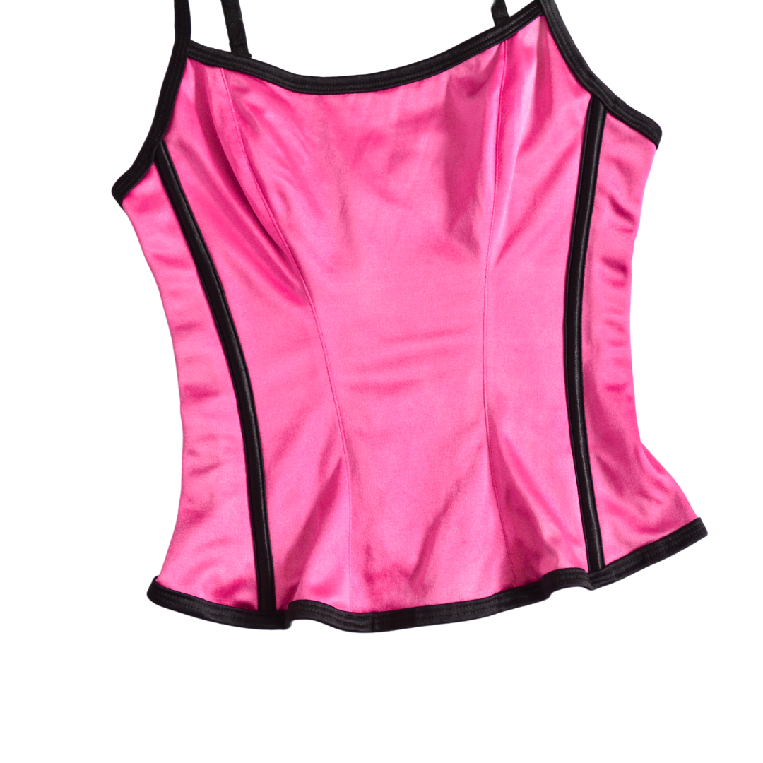 Corset rosa satinado