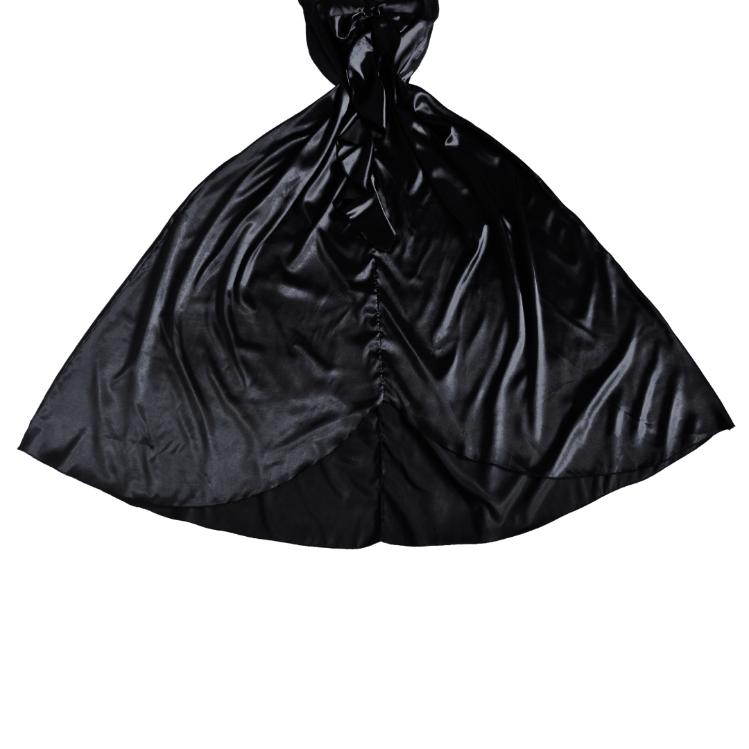 Vestido negro satinado