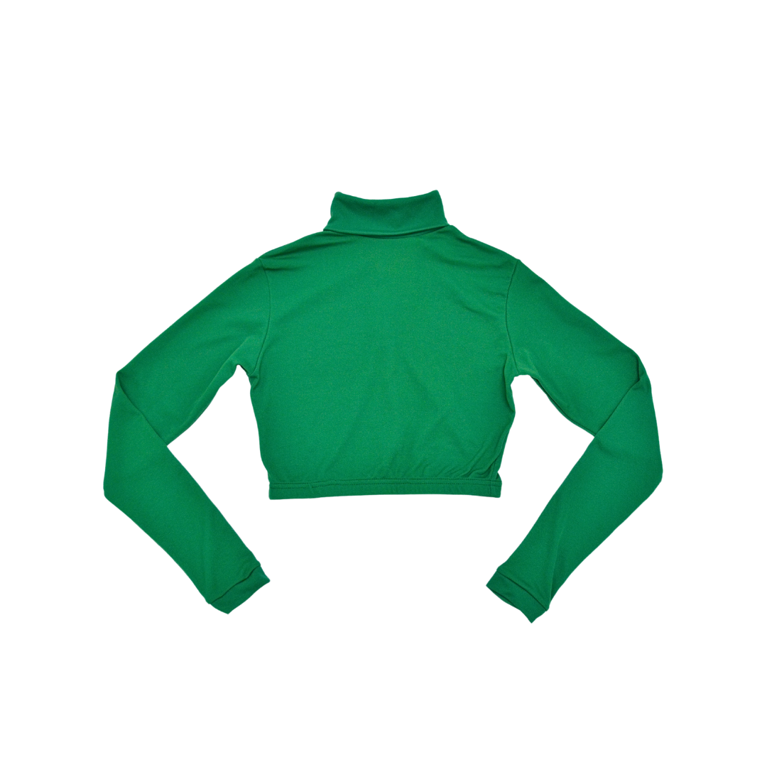 Top verde manga larga y cuello alto